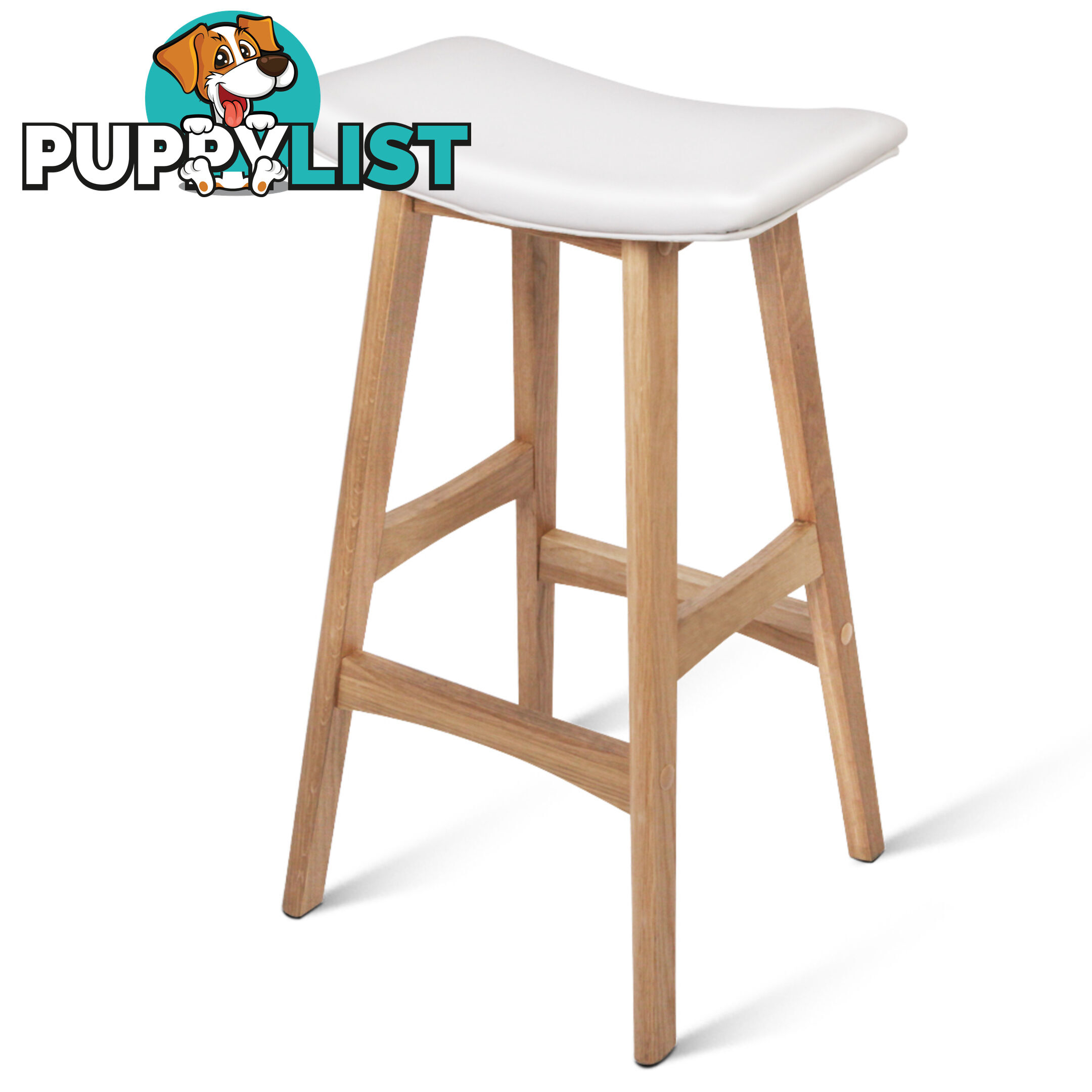 Set of 2 High Seat Barstools White