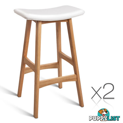 Set of 2 High Seat Barstools White