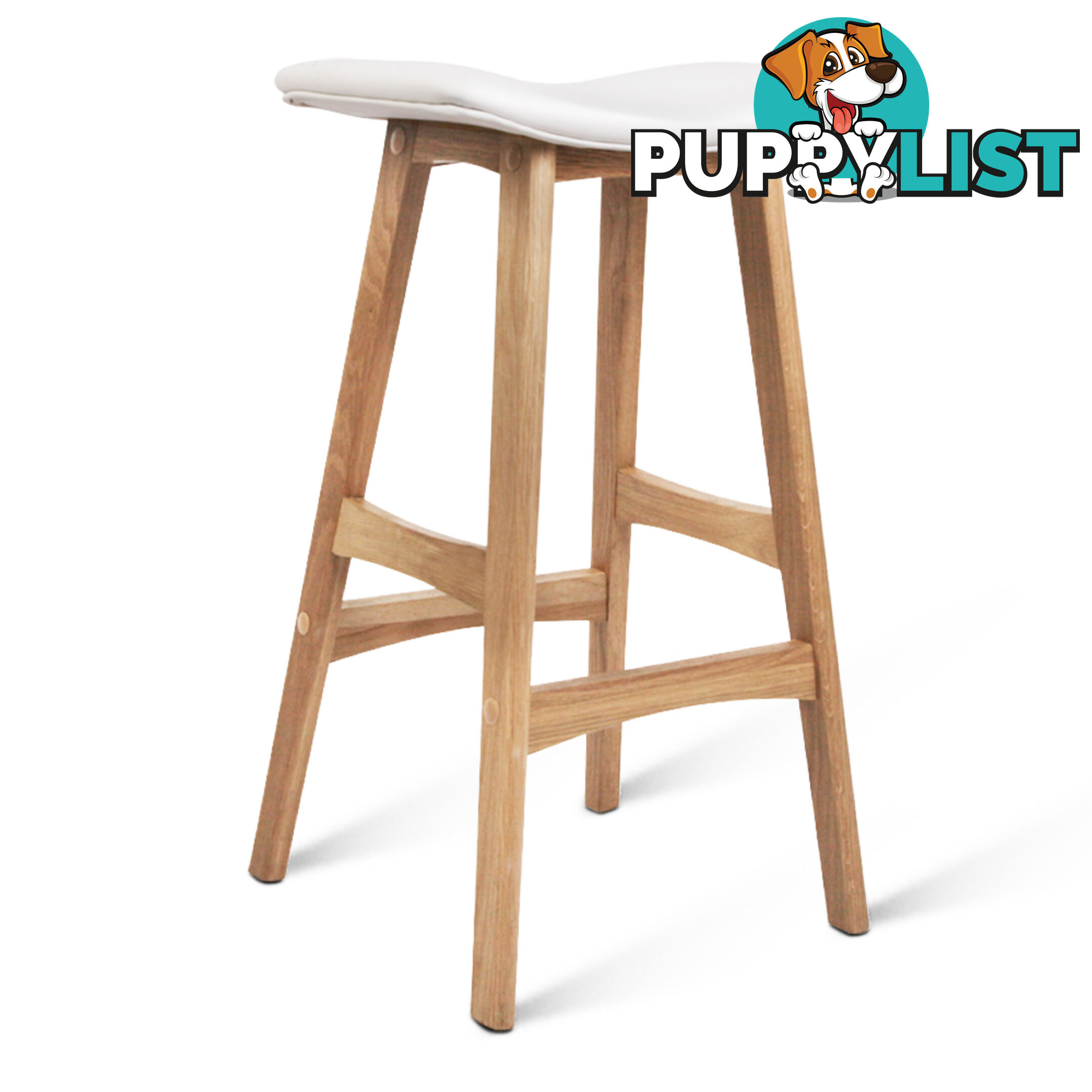 Set of 2 High Seat Barstools White