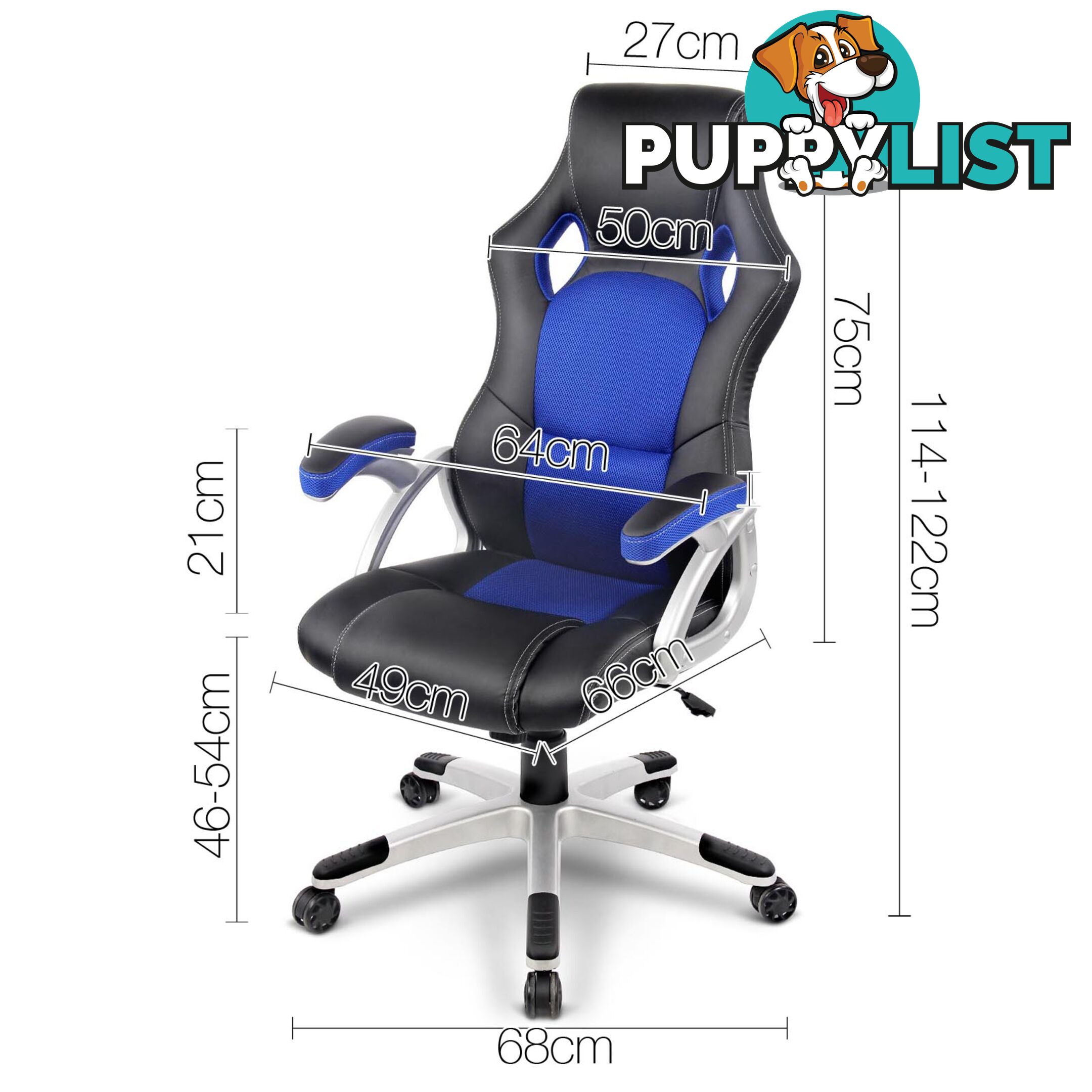 PU Leather & Mesh Racing Style Office Chair