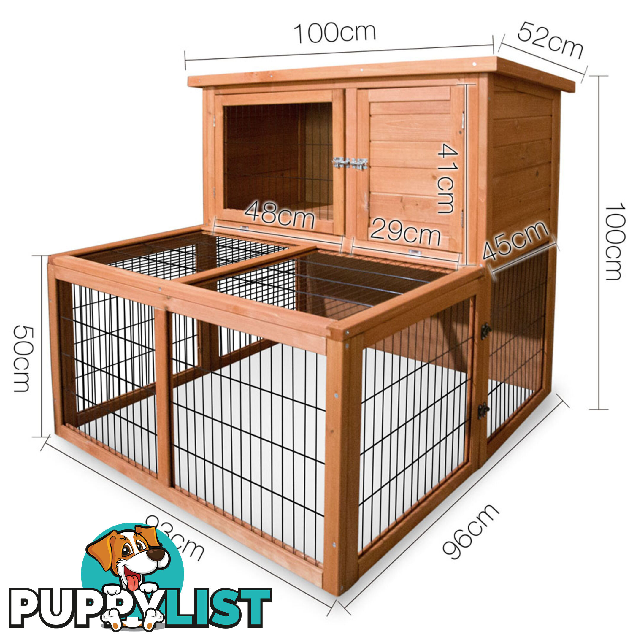 Deluxe 2 Storey Chicken Coop Guinea Pig Ferret Cage Rabbit Hutch Under Run