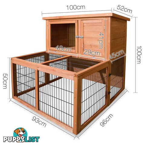 Deluxe 2 Storey Chicken Coop Guinea Pig Ferret Cage Rabbit Hutch Under Run