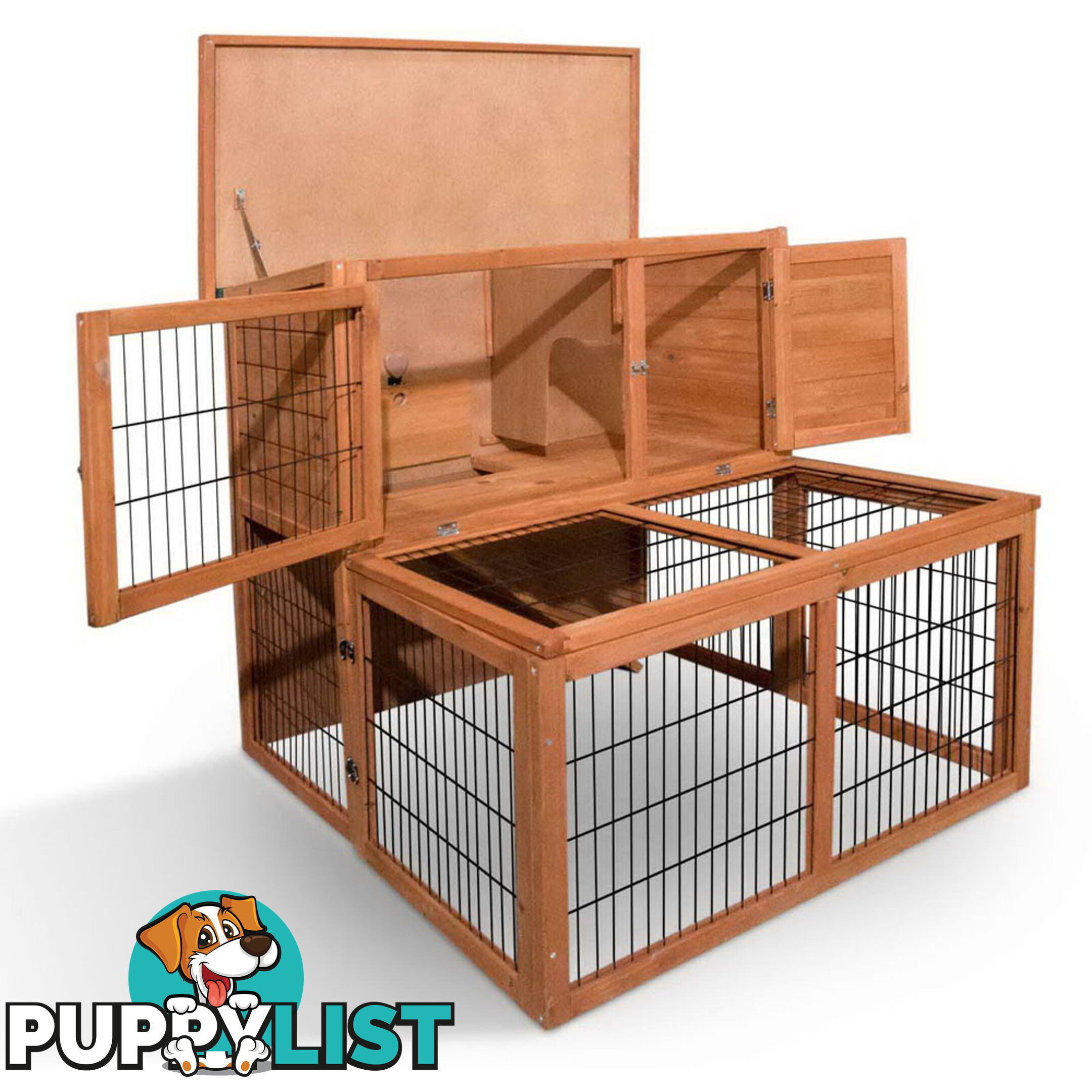 Deluxe 2 Storey Chicken Coop Guinea Pig Ferret Cage Rabbit Hutch Under Run