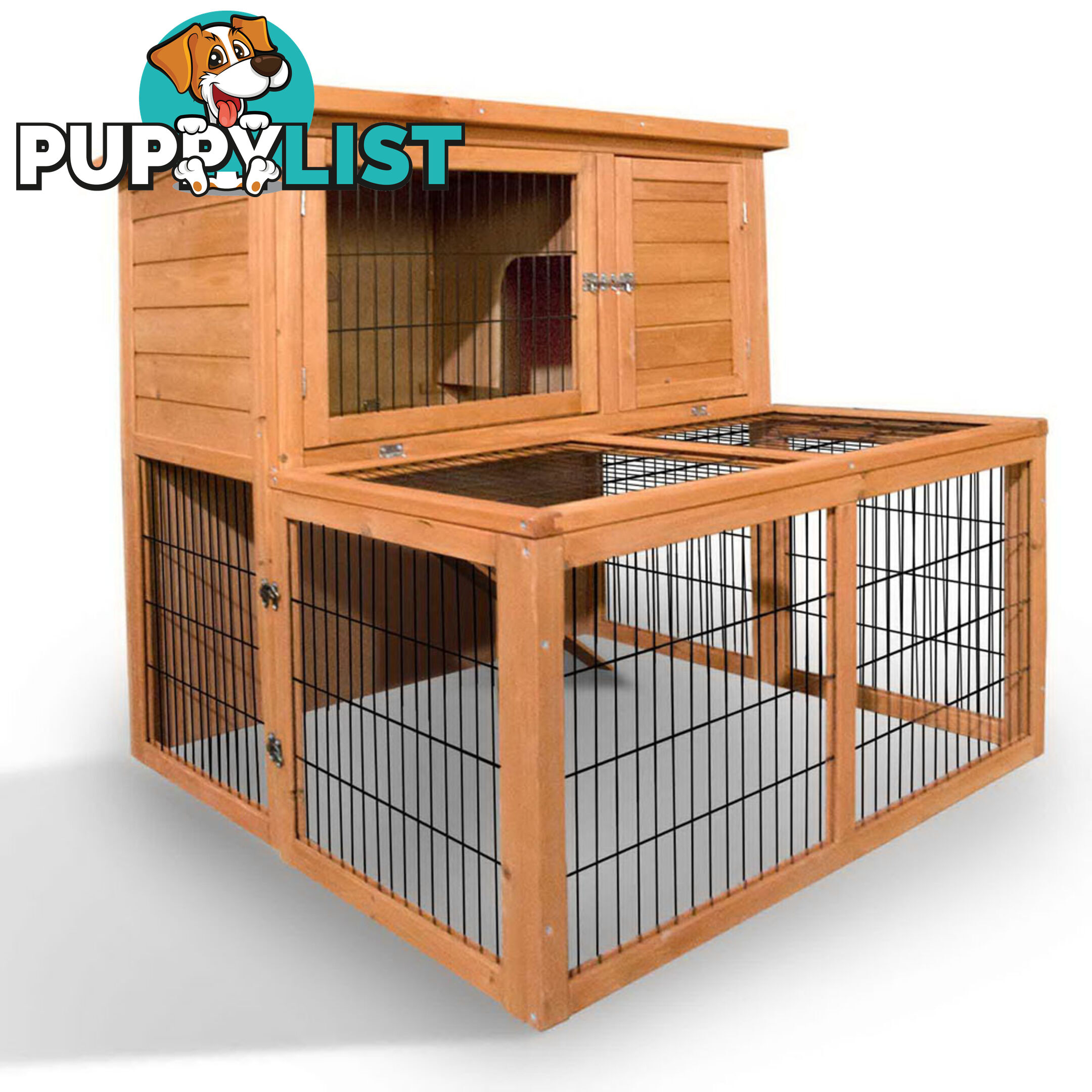 Deluxe 2 Storey Chicken Coop Guinea Pig Ferret Cage Rabbit Hutch Under Run