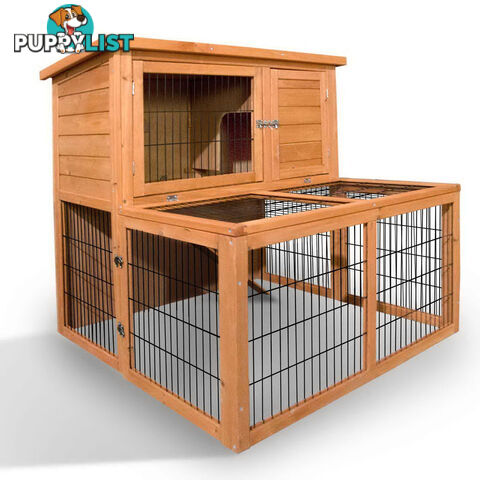 Deluxe 2 Storey Chicken Coop Guinea Pig Ferret Cage Rabbit Hutch Under Run