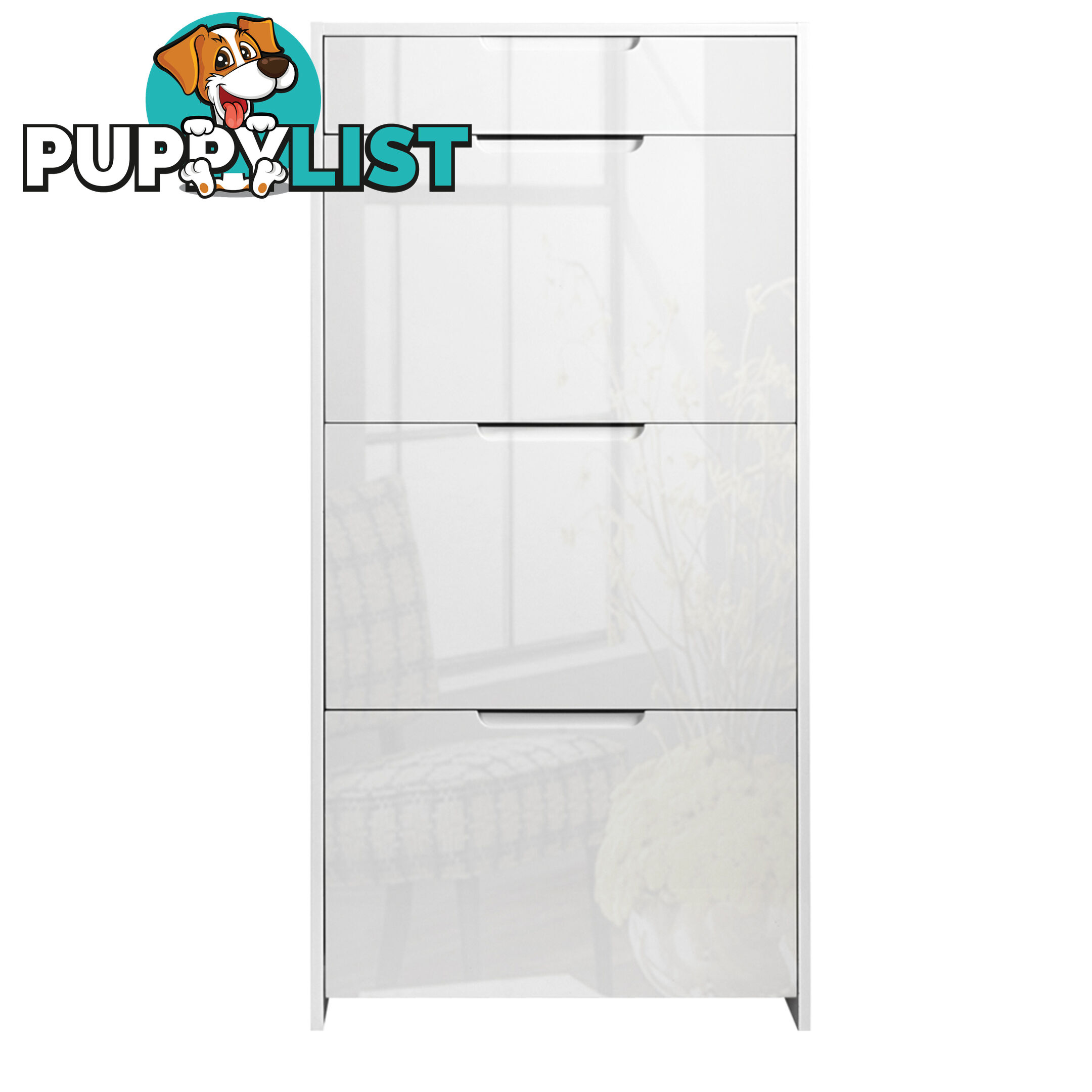 High Gloss Shoe Cabinet Rack White