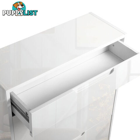 High Gloss Shoe Cabinet Rack White