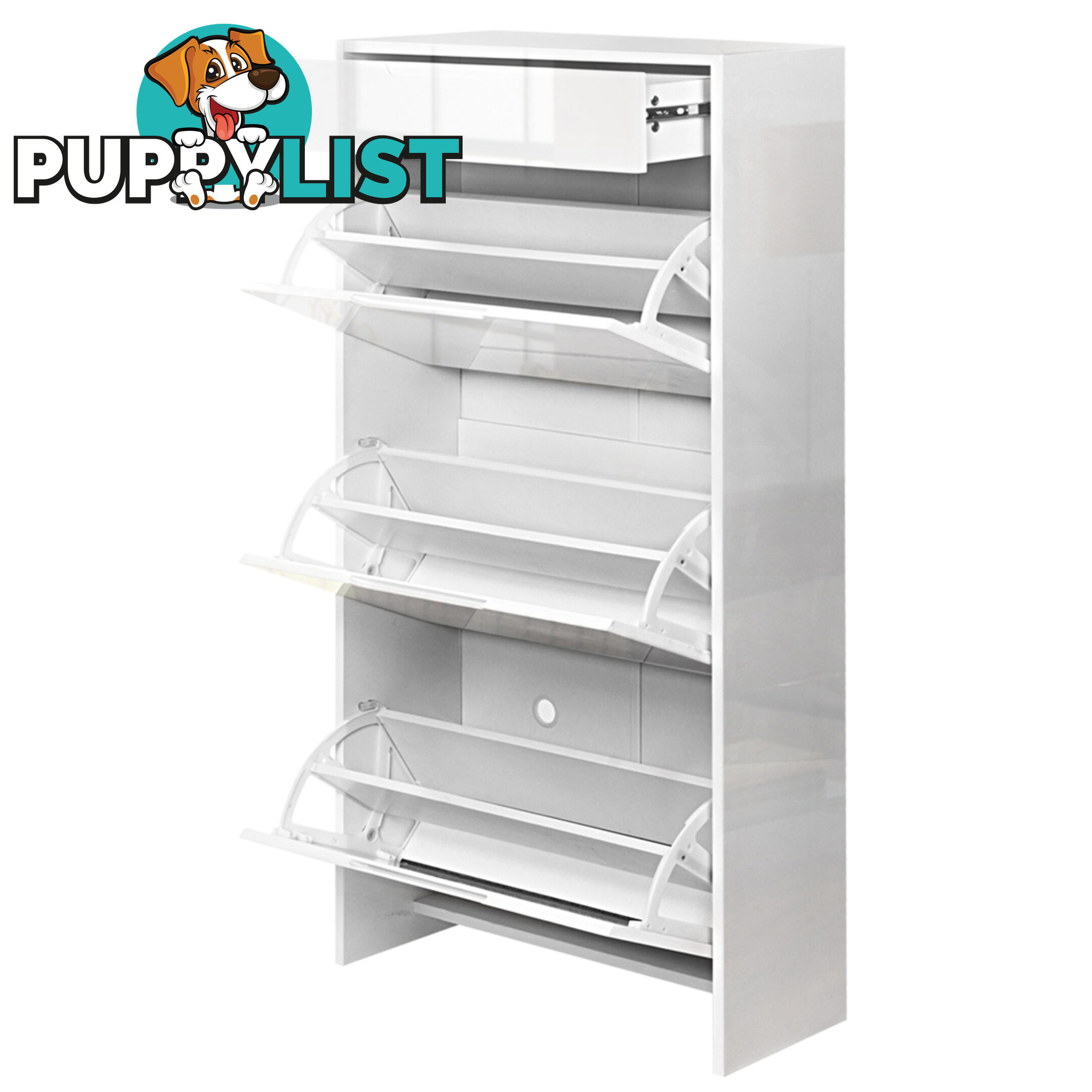 High Gloss Shoe Cabinet Rack White