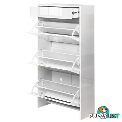 High Gloss Shoe Cabinet Rack White