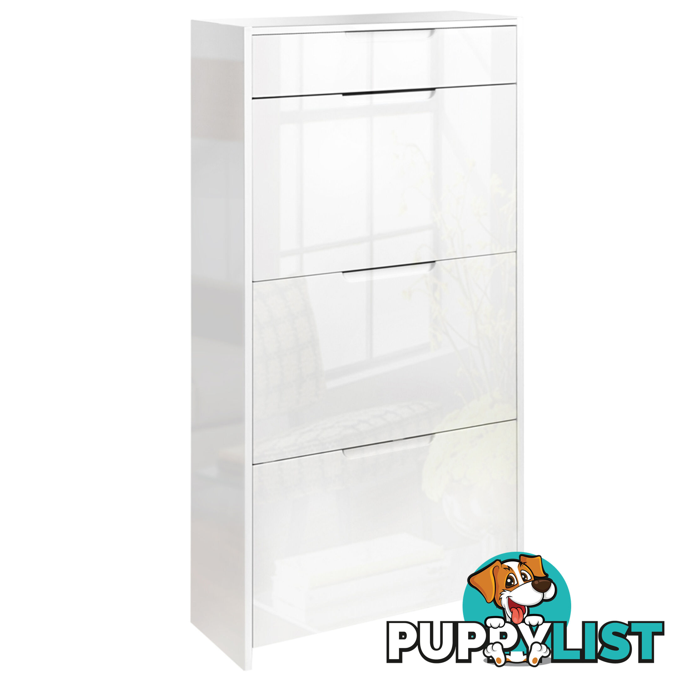 High Gloss Shoe Cabinet Rack White