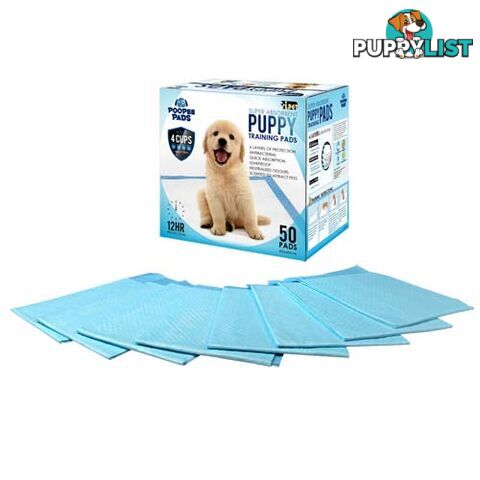 50 Puppy Toilet Pads Super Absorbent Pet Cat Dog Pee Potty Training Pad Blue