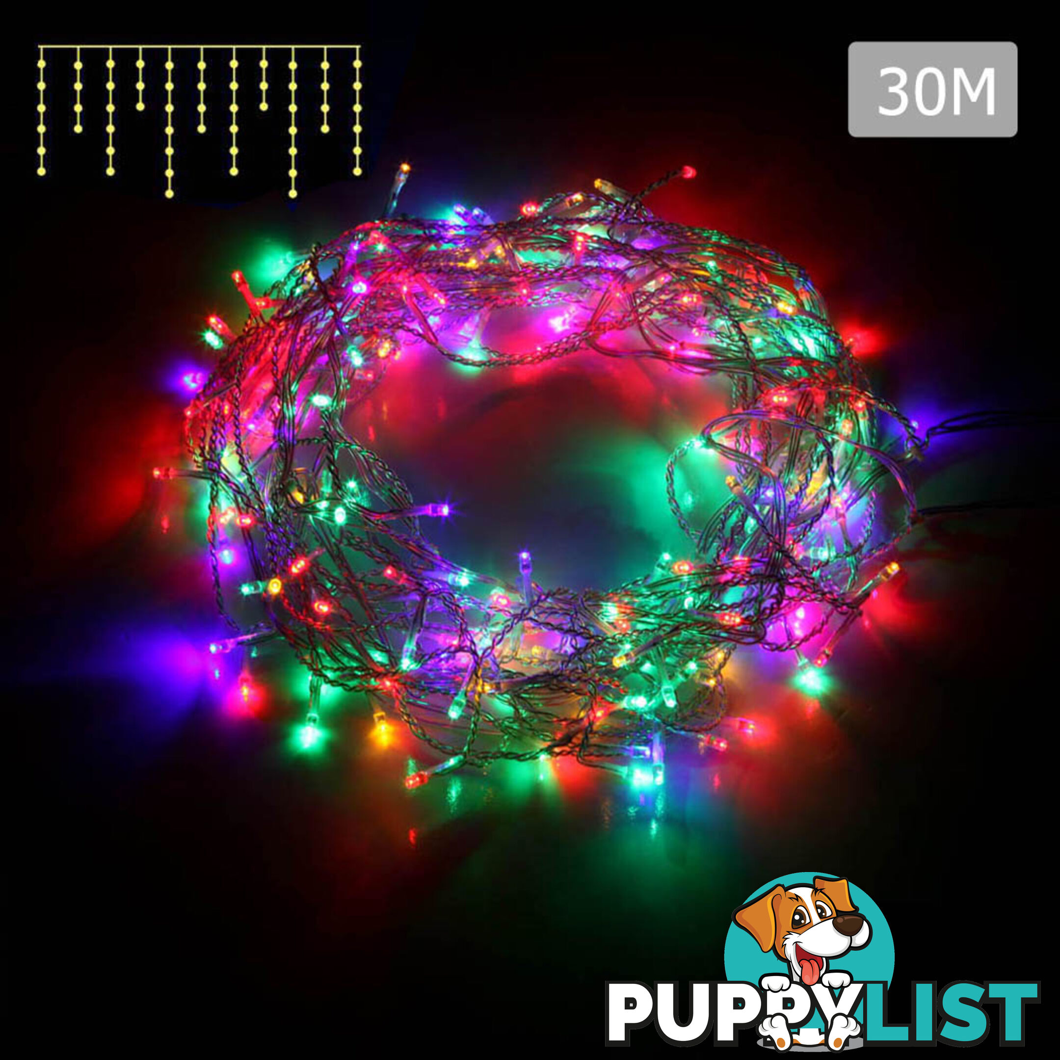 Multicolour 800 LED Fairy Icicle Lights Outdoor Indoor Decoration Wedding Party