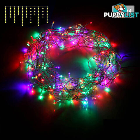 Multicolour 800 LED Fairy Icicle Lights Outdoor Indoor Decoration Wedding Party