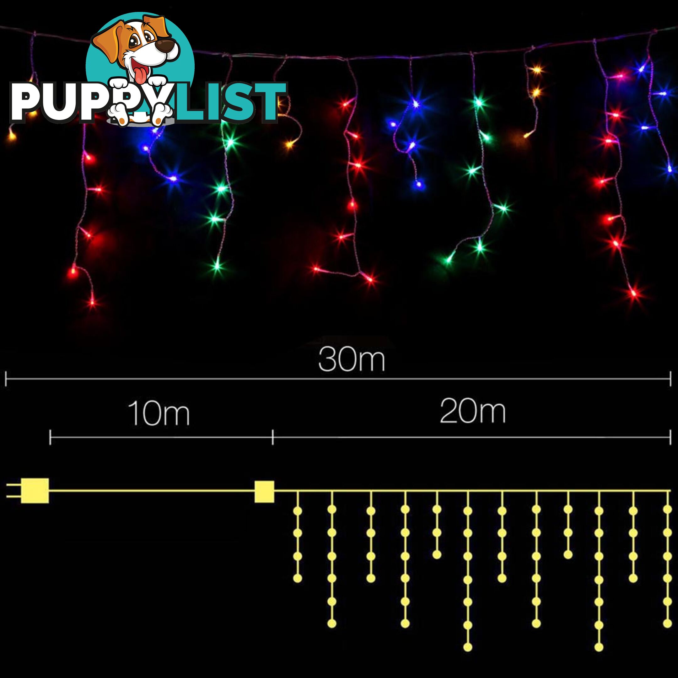 Multicolour 800 LED Fairy Icicle Lights Outdoor Indoor Decoration Wedding Party