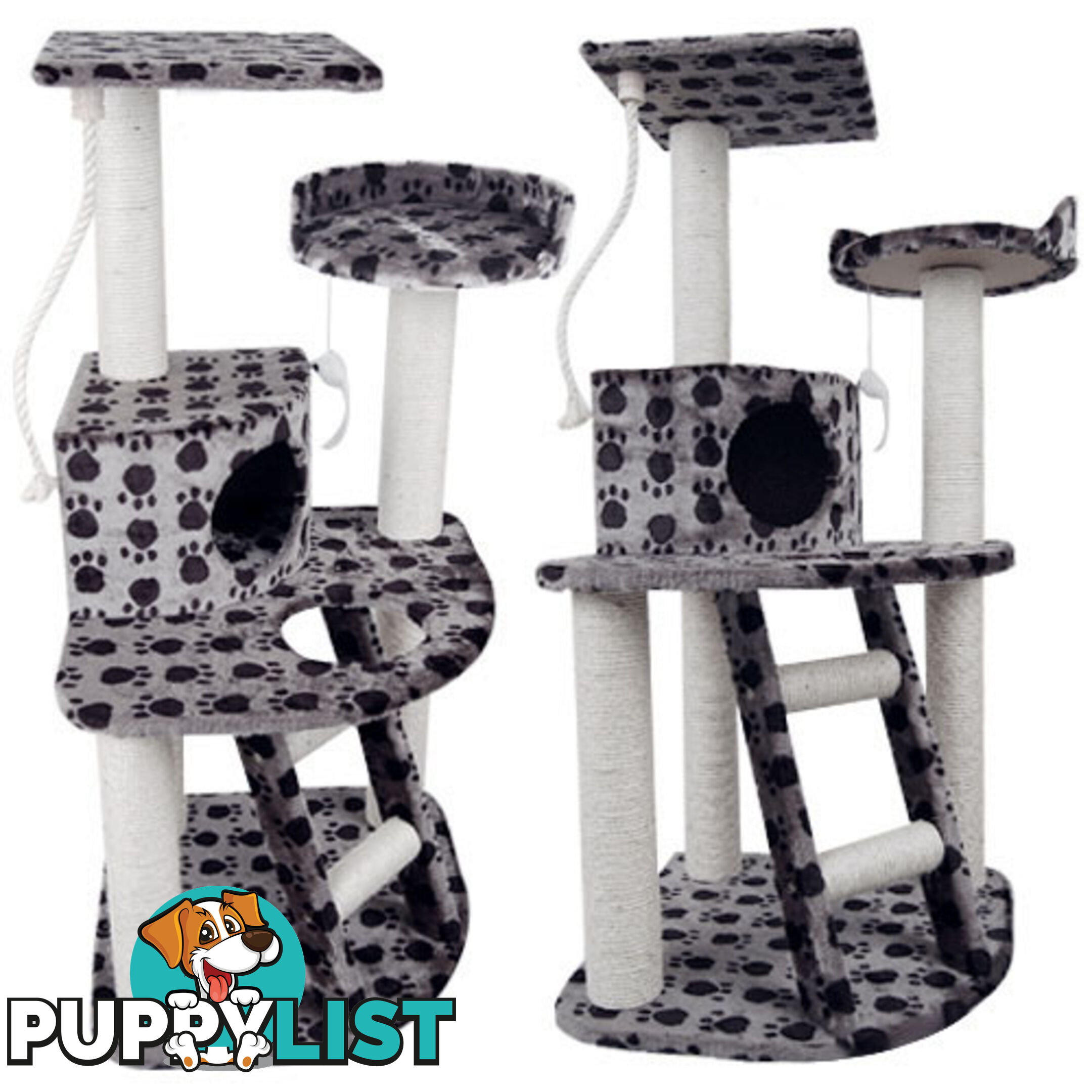 120cm Cat Post Furniture Tree Gym House Condo Kitten Scratching Poles Black Grey