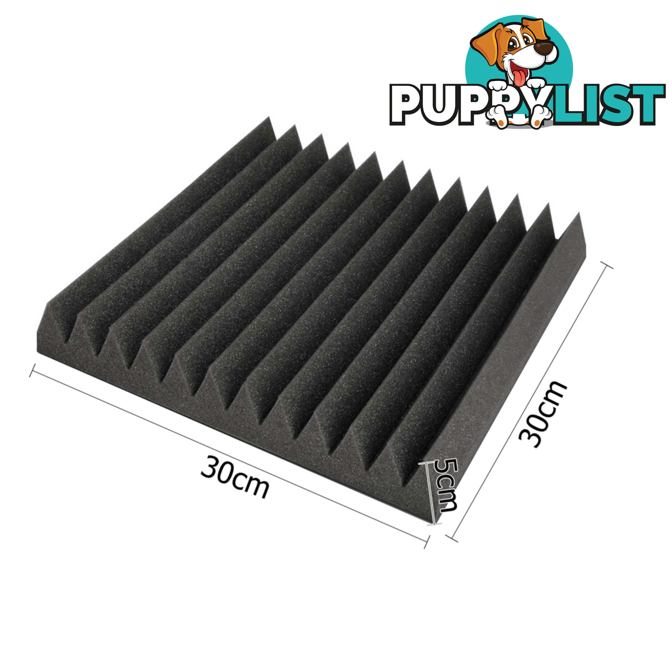 20 x Studio Wedge Acoustic Foam Charcoal 30 x 30cm