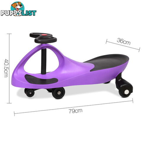 Swing Car Kids Ride On Toy Pedal Free Swivel Slider Safe Speed Wiggle Scooter PU