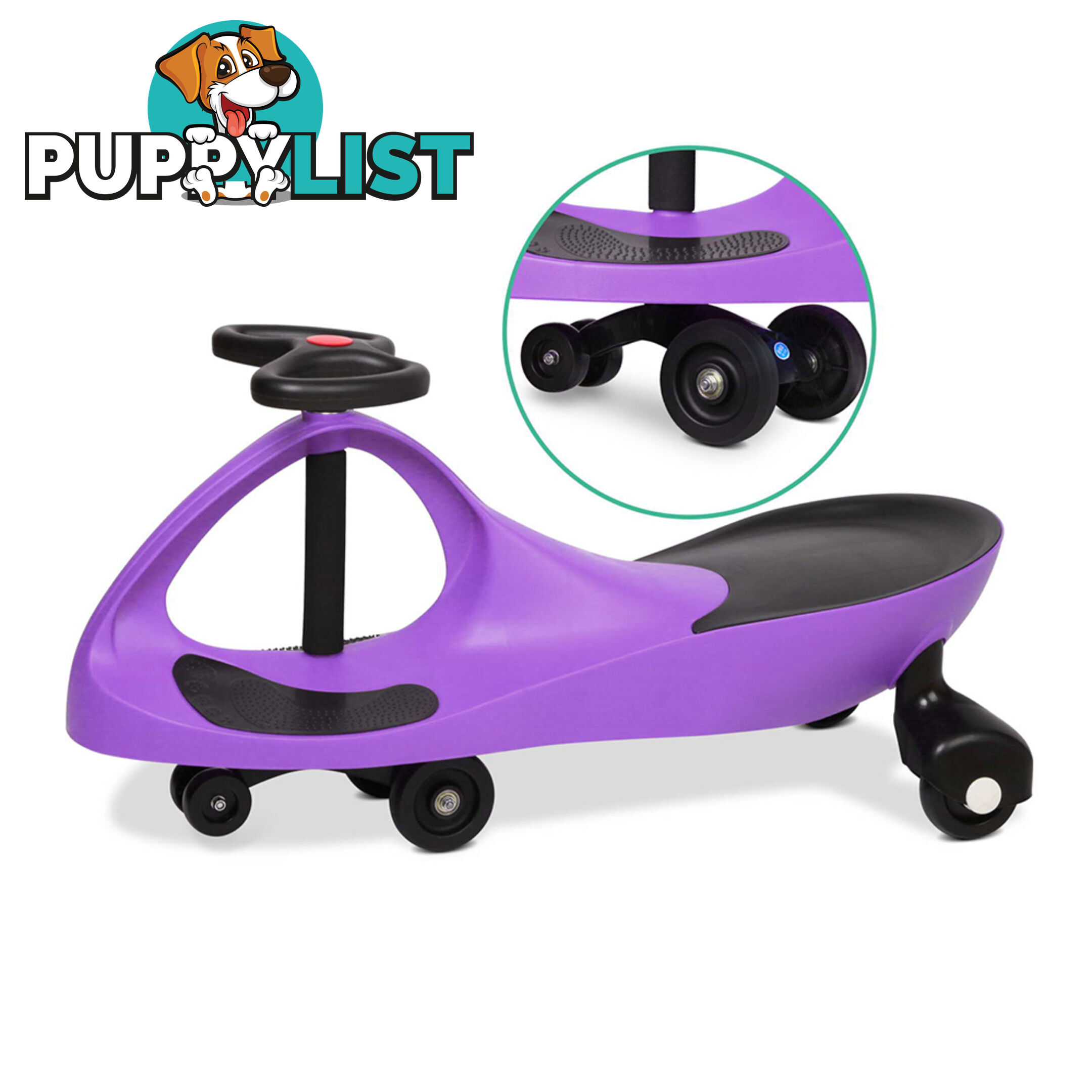 Swing Car Kids Ride On Toy Pedal Free Swivel Slider Safe Speed Wiggle Scooter PU