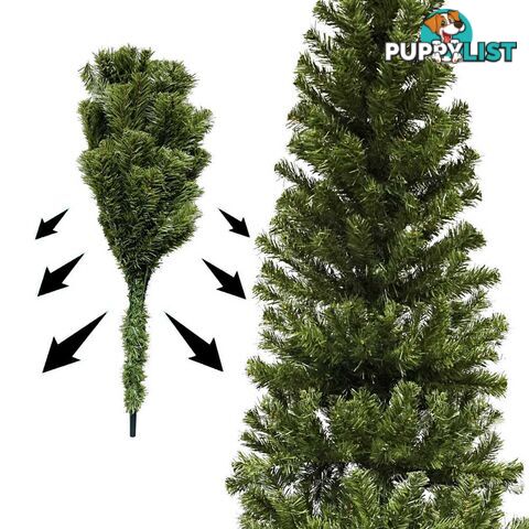 7FT Premium Christmas Tree Free Ornament 210CM Xmas Decorate Steel Base Green