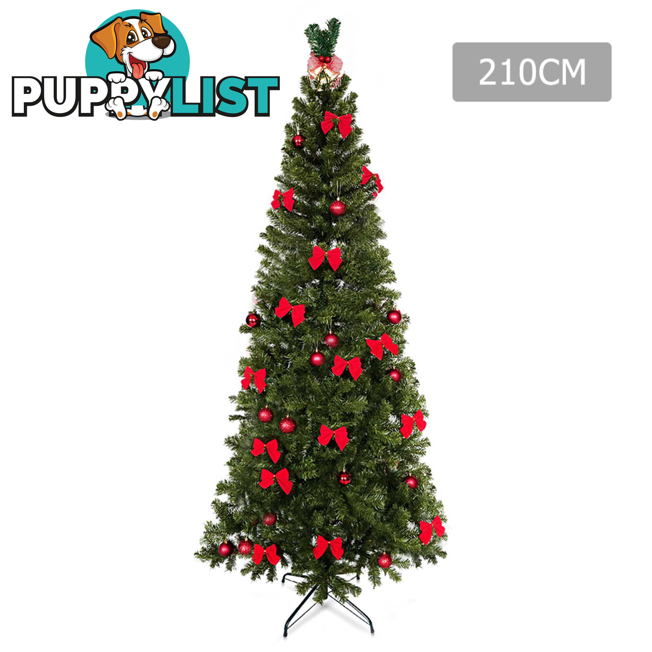 7FT Premium Christmas Tree Free Ornament 210CM Xmas Decorate Steel Base Green