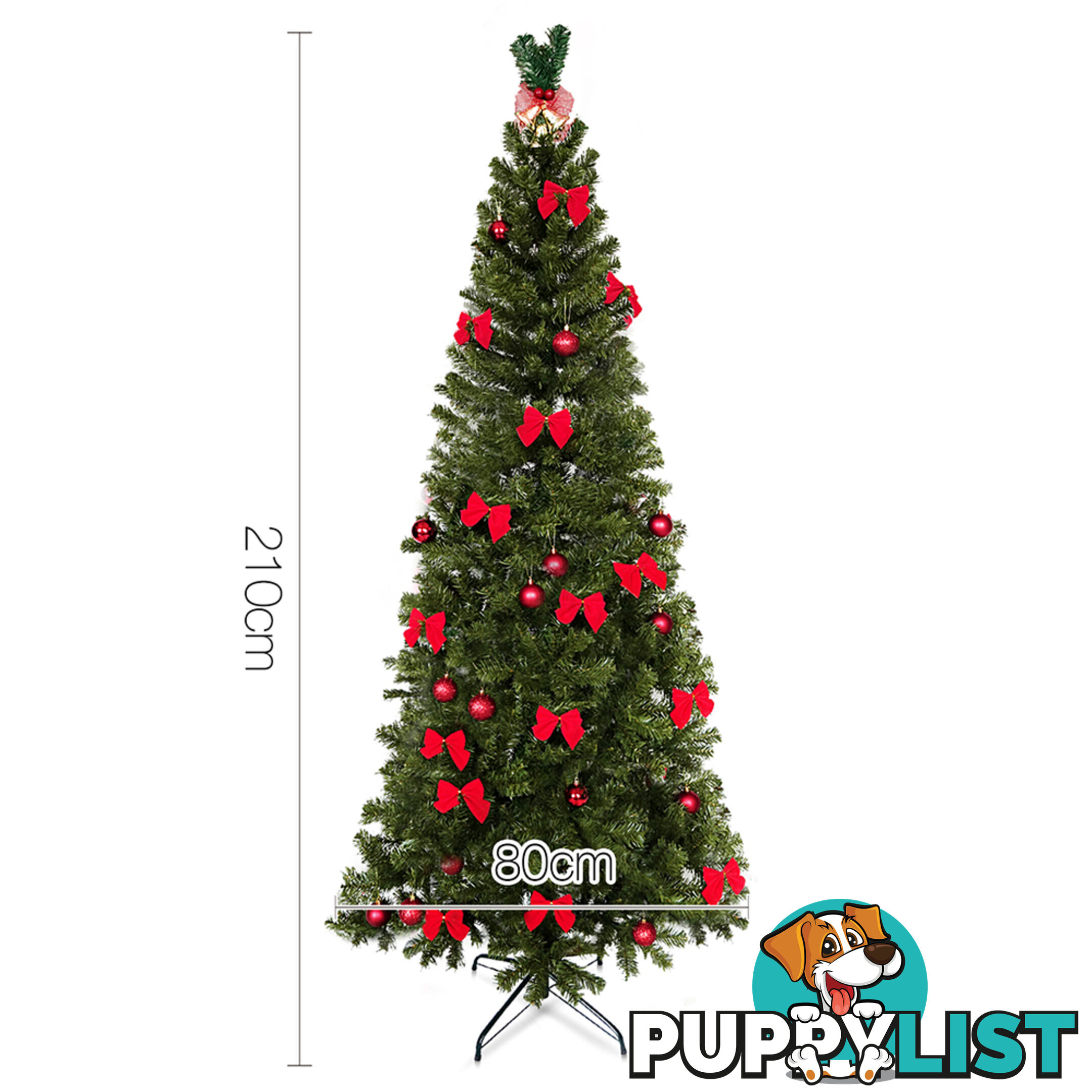 7FT Premium Christmas Tree Free Ornament 210CM Xmas Decorate Steel Base Green