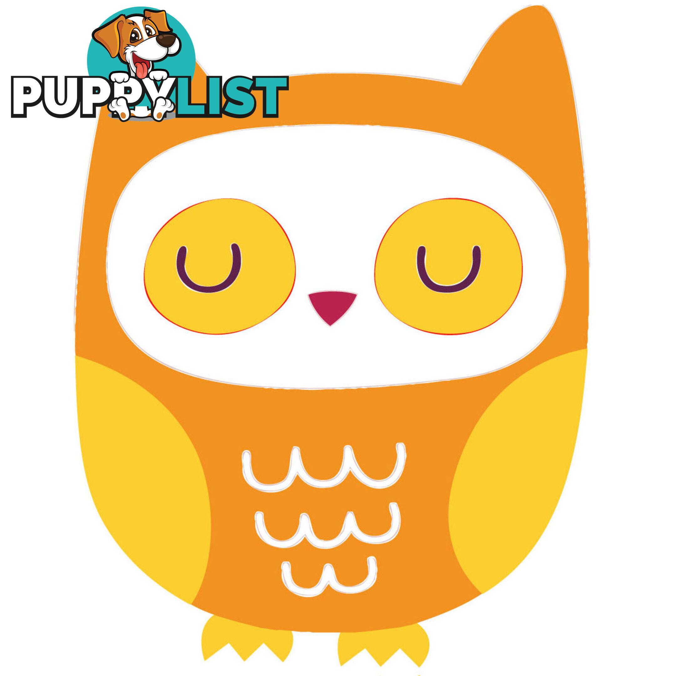 Orange Owl Wall Stickers - Totally Movable