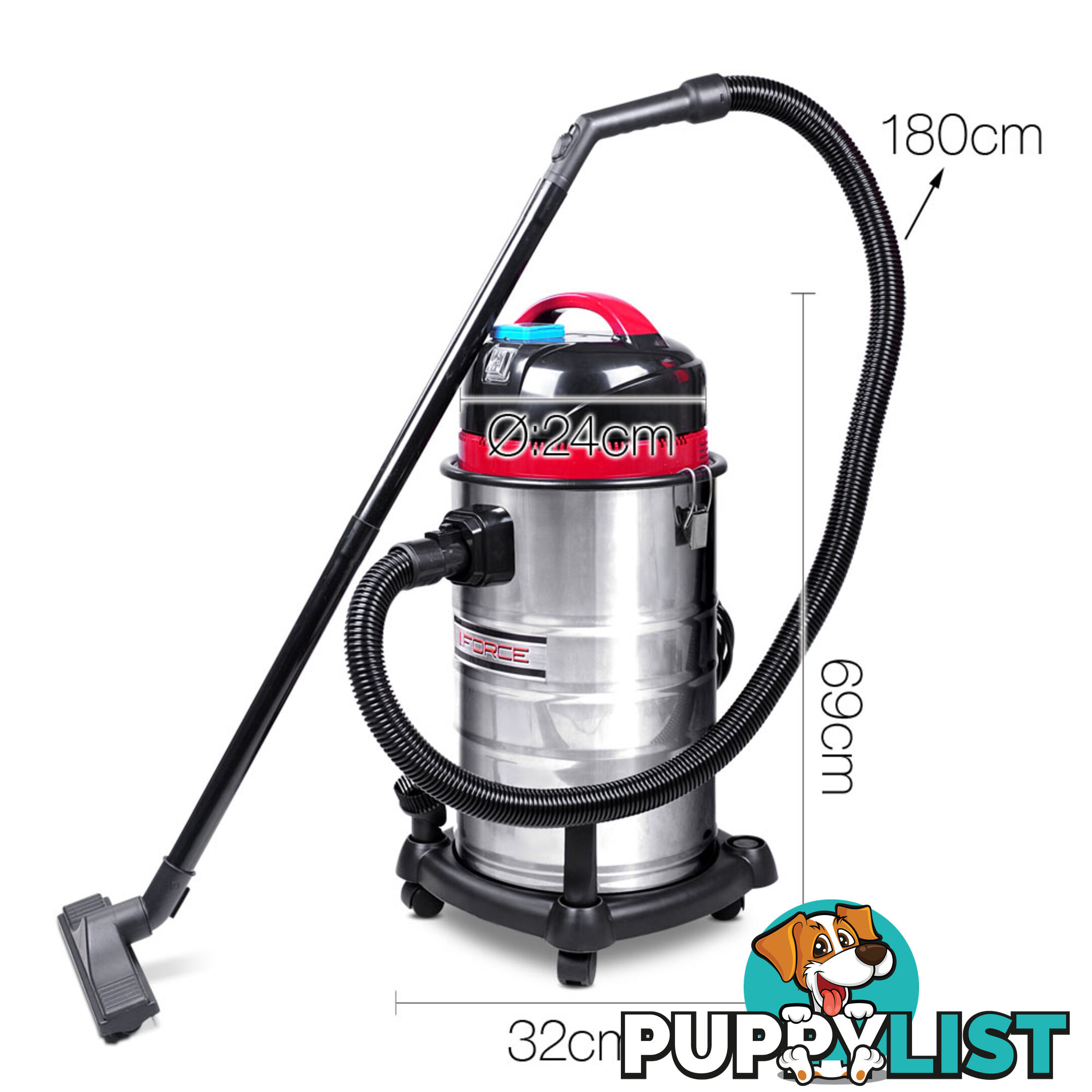 30L Industrial Commercial Dry And Wet Vacuum Cleaner Blower Bagless