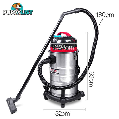 30L Industrial Commercial Dry And Wet Vacuum Cleaner Blower Bagless