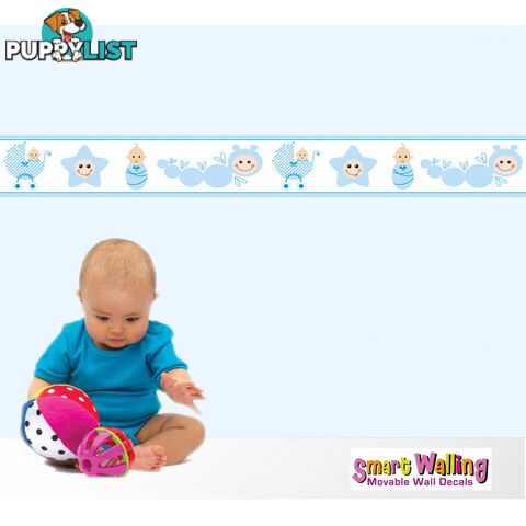 Blue Baby Caterpillar Wall Border Stickers - Totally Movable