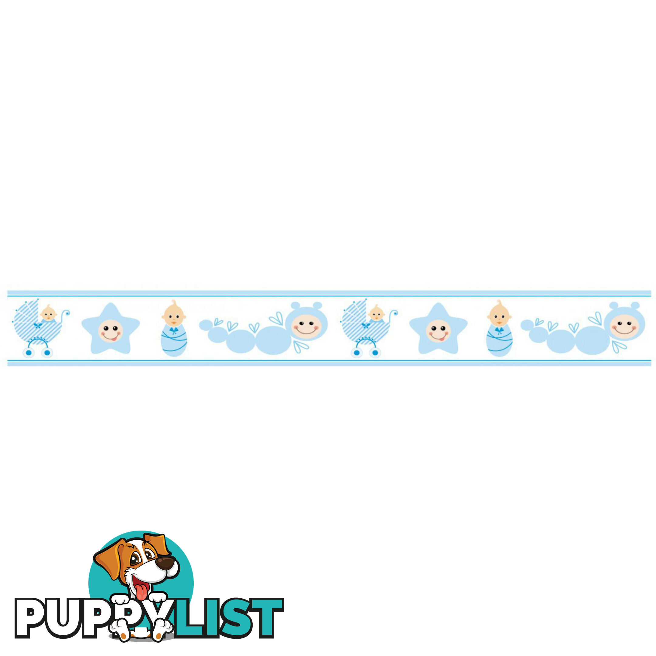 Blue Baby Caterpillar Wall Border Stickers - Totally Movable