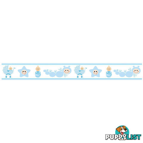 Blue Baby Caterpillar Wall Border Stickers - Totally Movable