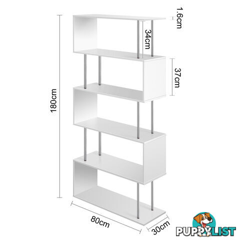 5 Tier Display/Book/Storage Shelf Unit White