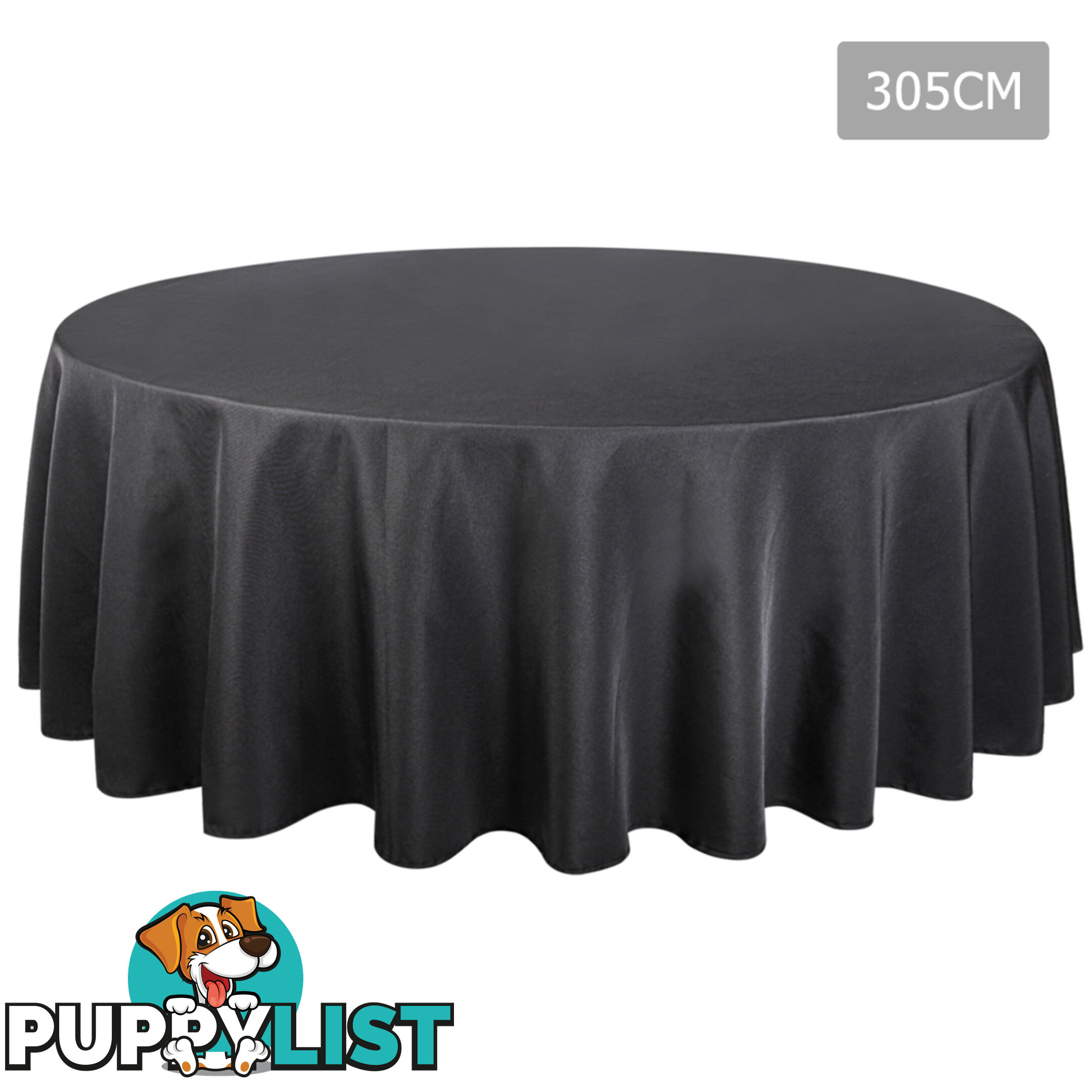 4 Pcs Wedding Table Cloth Round 305cm Black