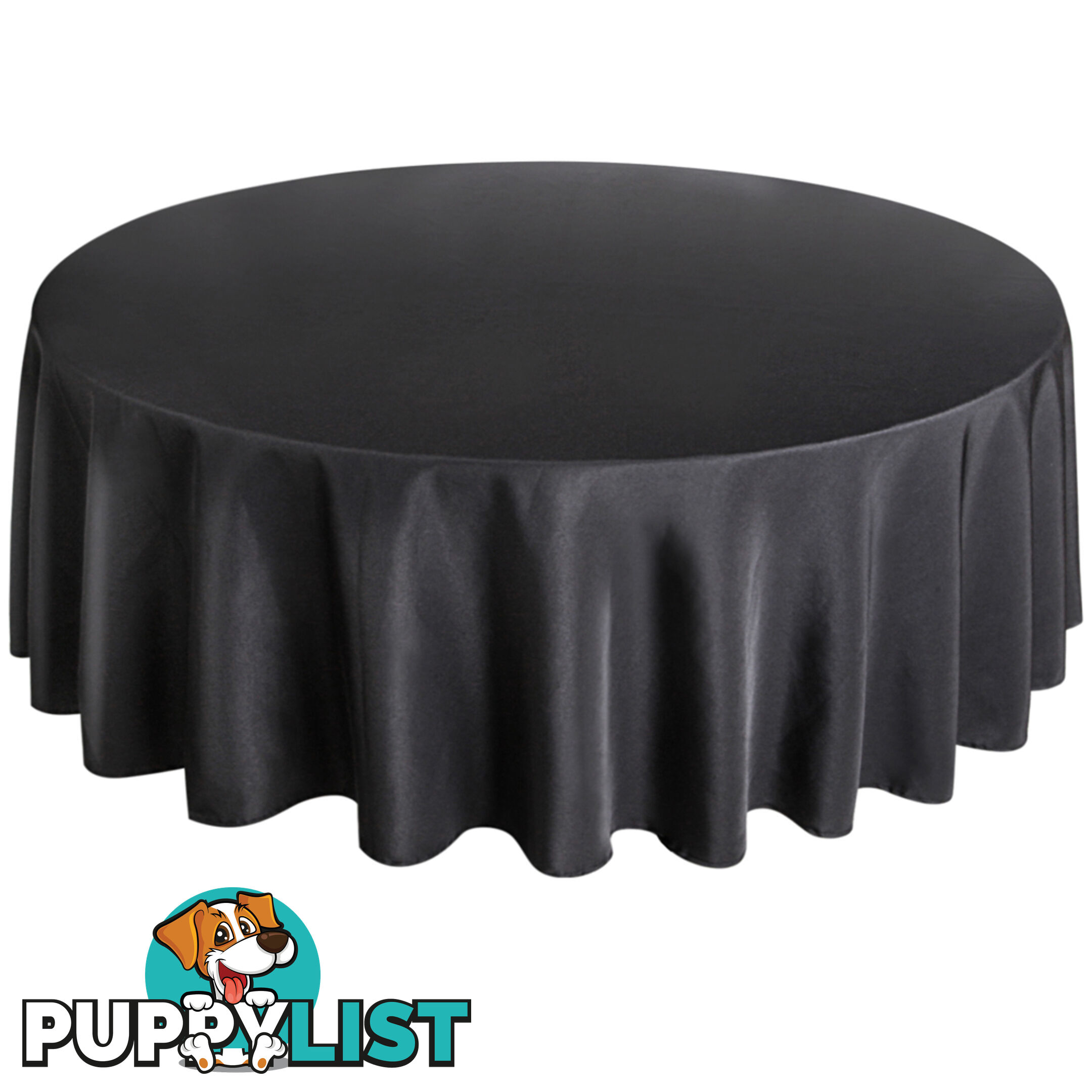 4 Pcs Wedding Table Cloth Round 305cm Black