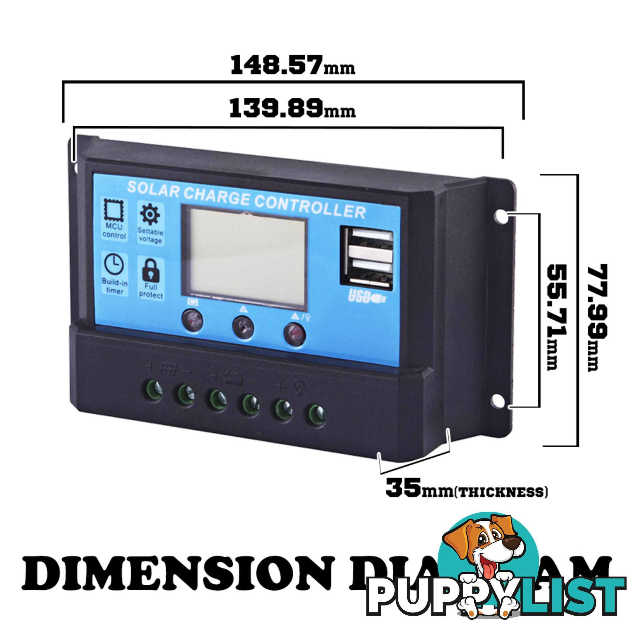 12V-24V 20A LCD Display PWM Solar Panel Regulator Charge Controller Timer PWN