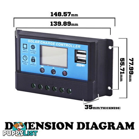 12V-24V 20A LCD Display PWM Solar Panel Regulator Charge Controller Timer PWN