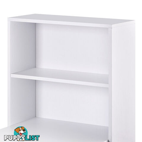 6 Storage Shelf Office Computer Desk White