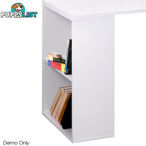 6 Storage Shelf Office Computer Desk White