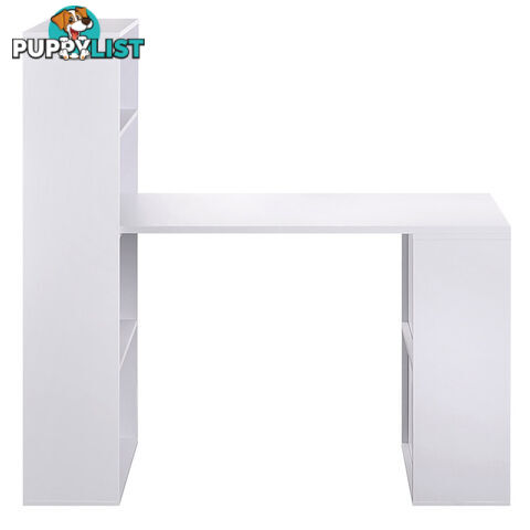 6 Storage Shelf Office Computer Desk White