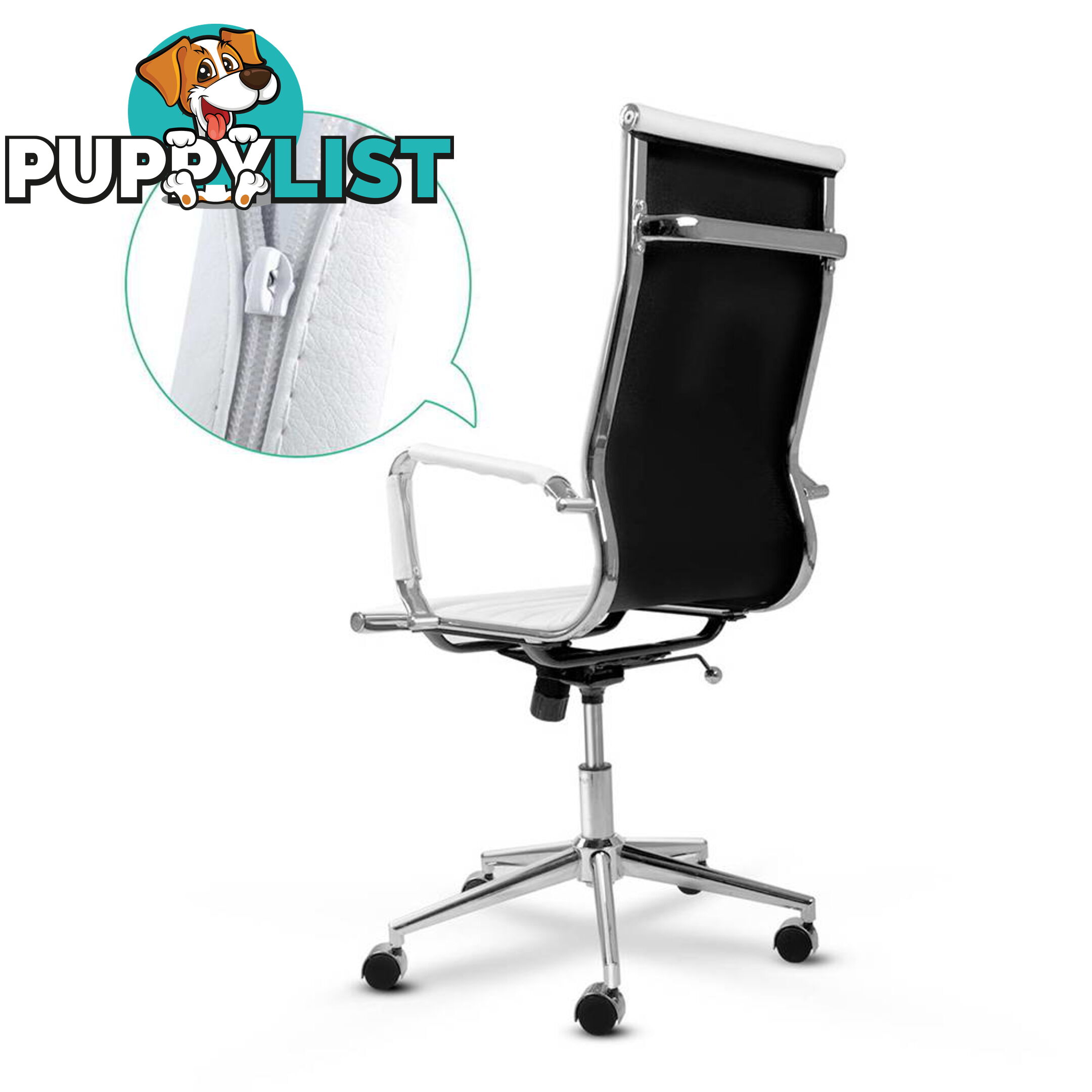 PU Leather High Back Executive Computer Office Chair Eames Replica White