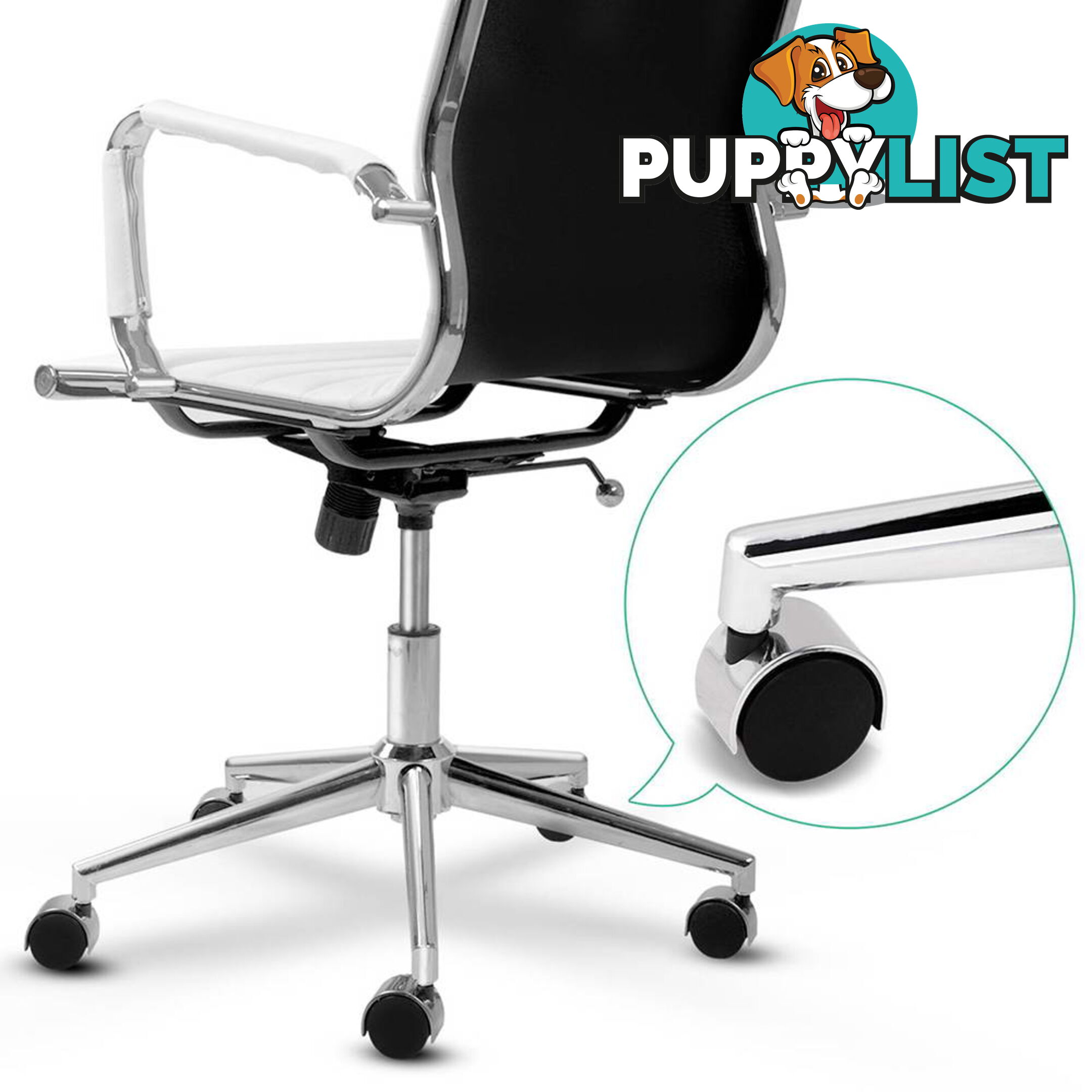 PU Leather High Back Executive Computer Office Chair Eames Replica White