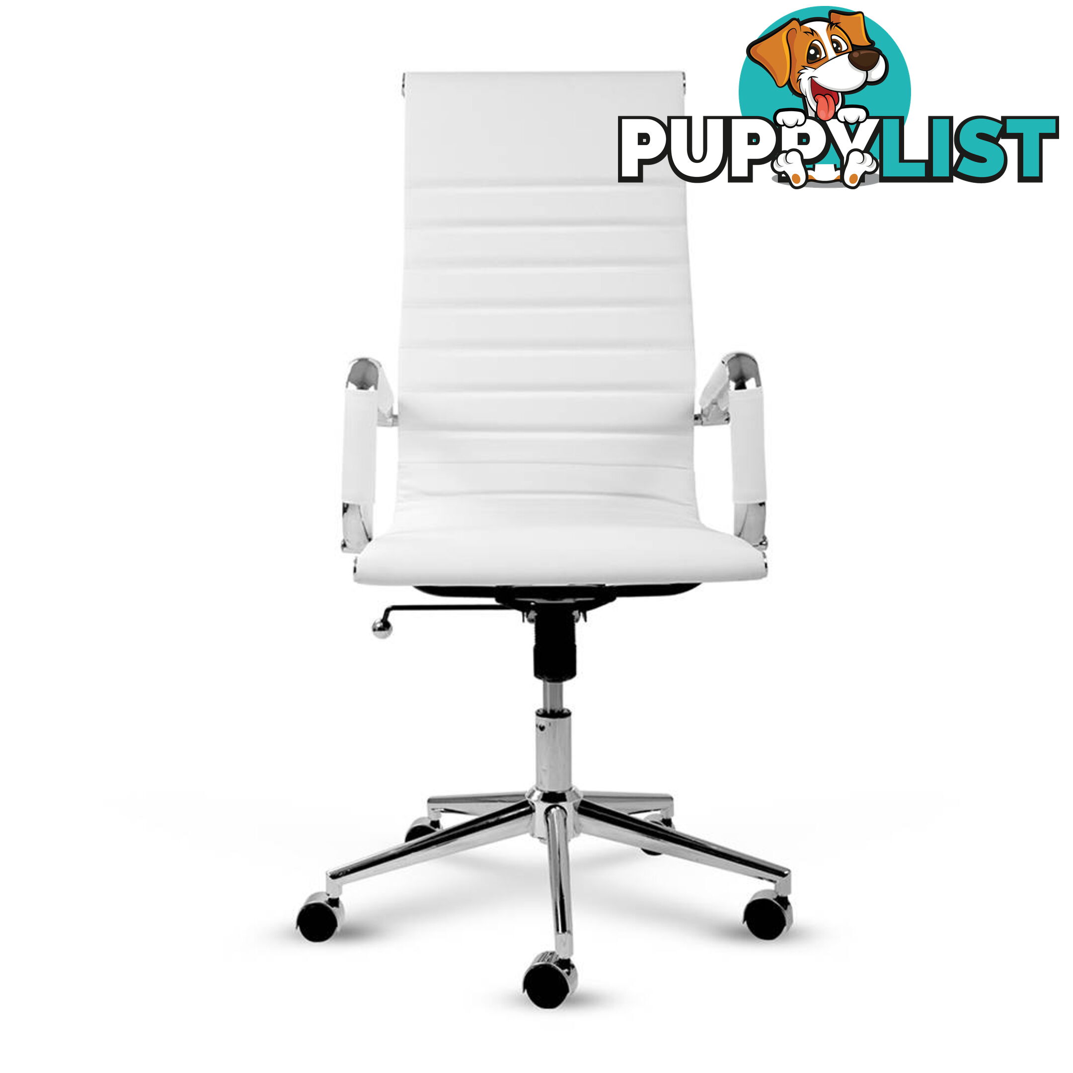 PU Leather High Back Executive Computer Office Chair Eames Replica White