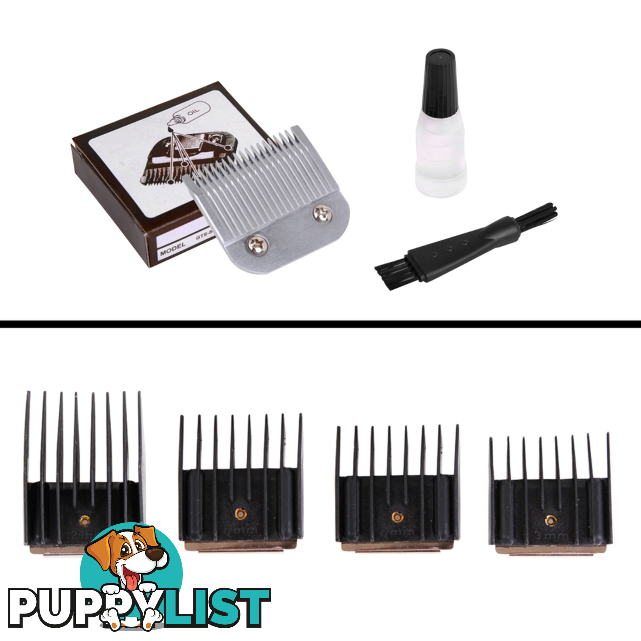 Electric Dog Grooming Clipper Comb Set Black