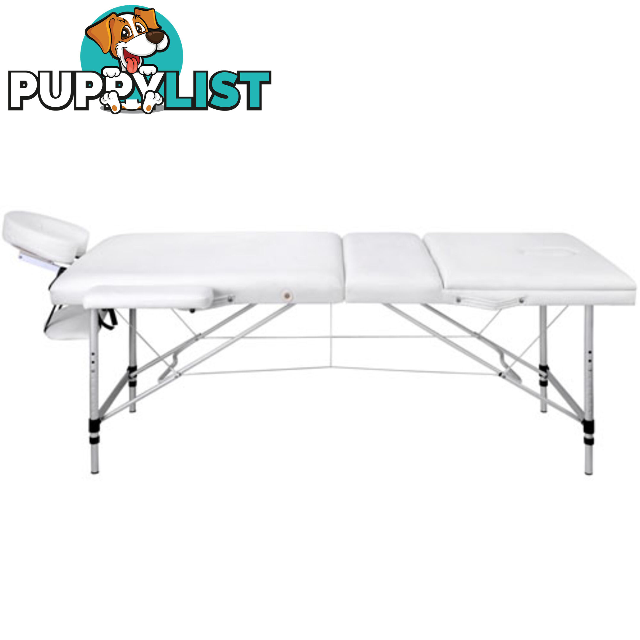 Portable Aluminium 3 Fold Massage Table Beauty Chair Bed Treatment White 75cm