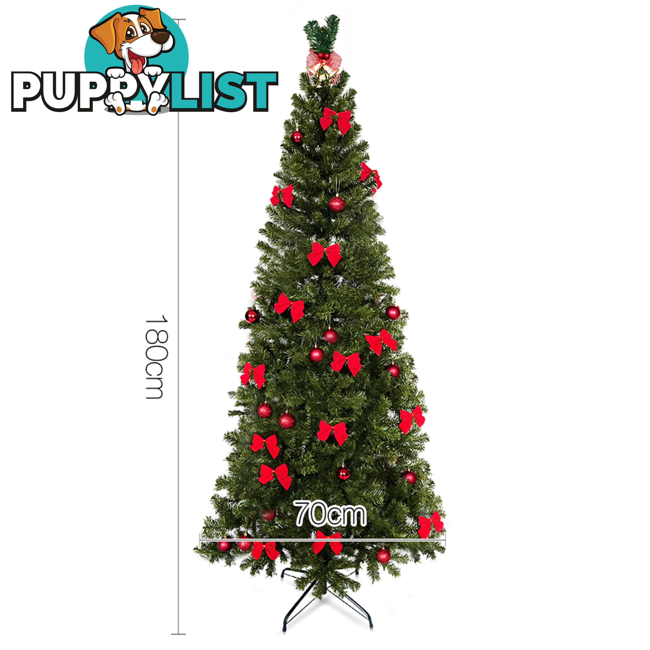 6FT Premium Christmas Tree Free Ornament 180CM Xmas Decorate Steel Base Green