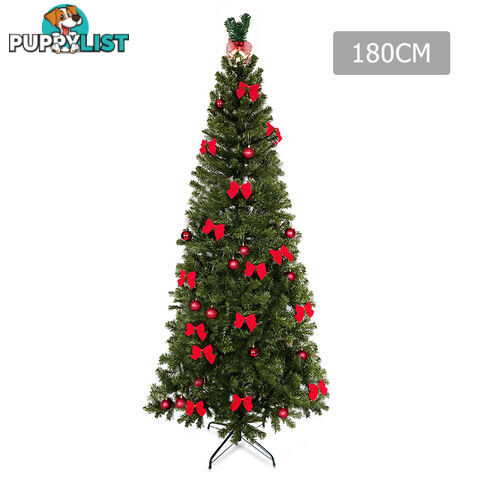 6FT Premium Christmas Tree Free Ornament 180CM Xmas Decorate Steel Base Green