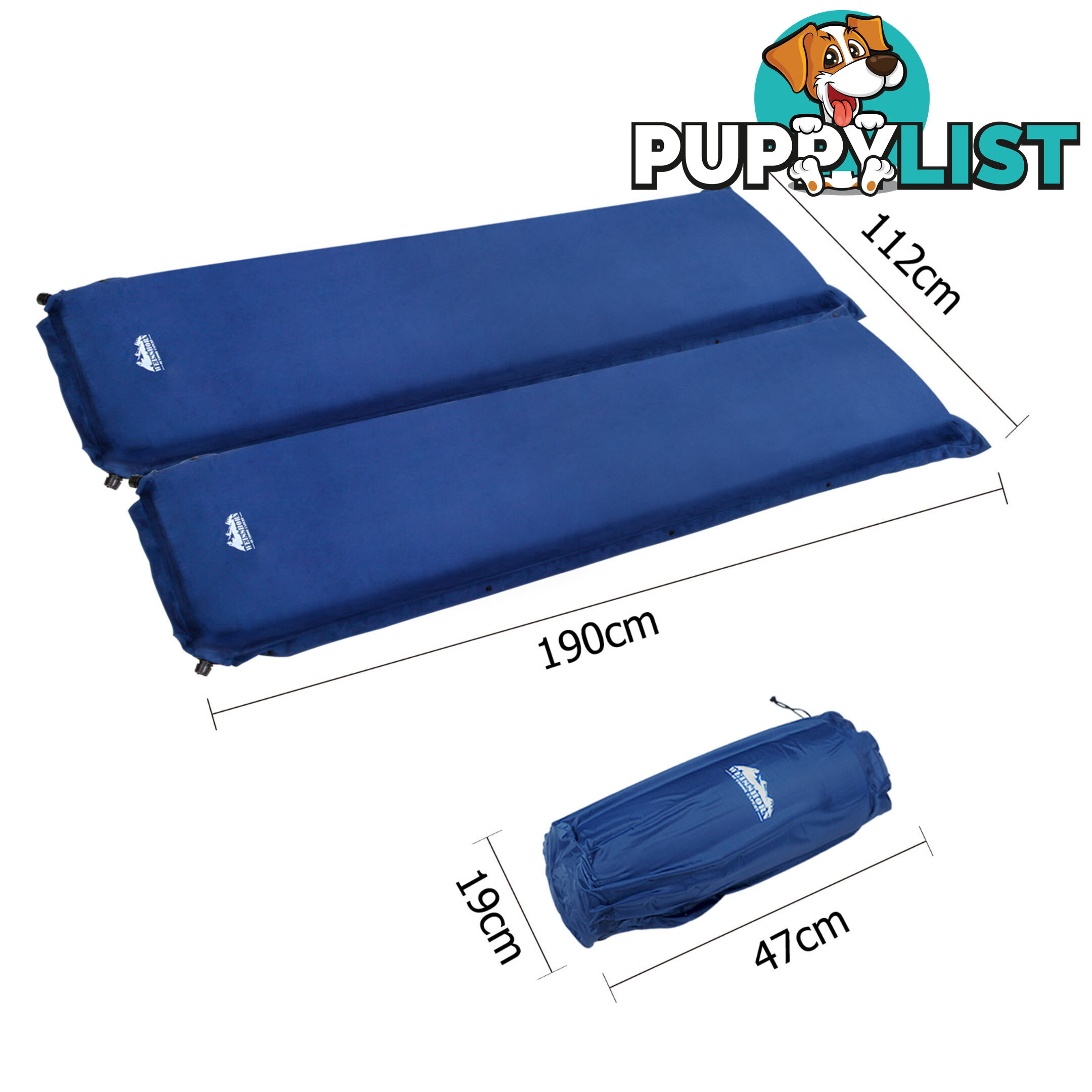 Double Self Inflating Sleeping Mats 10cm Blow Up Mattress Camping Hiking Air Bed