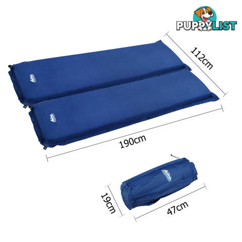 Double Self Inflating Sleeping Mats 10cm Blow Up Mattress Camping Hiking Air Bed