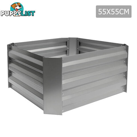 Galvanised Raised Garden Bed 55 x 55cm Aluminium White