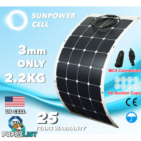 100W 12V FLEXIBLE SOLAR PANEL KIT GENERATOR CARAVAN CAMPING POWER MONO CHARGING